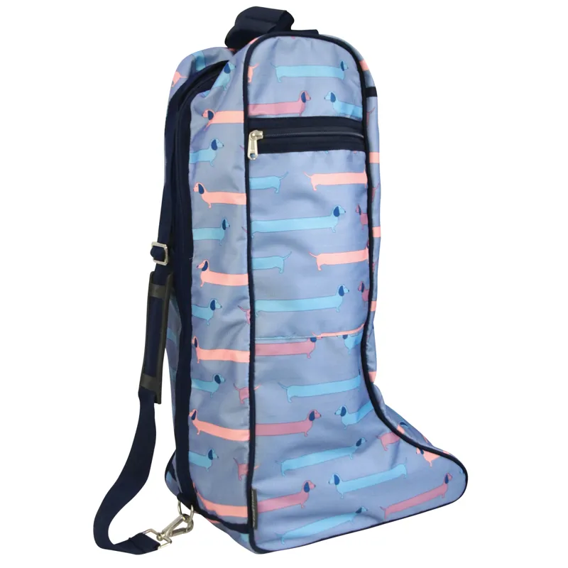 Hy Equestrian Dorris The Dachshund Boot Bag - Riviera/Navy-1